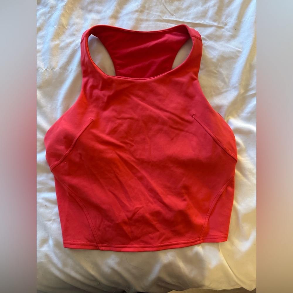 Lululemon Align Crop Top W/Shelf Bra - Red